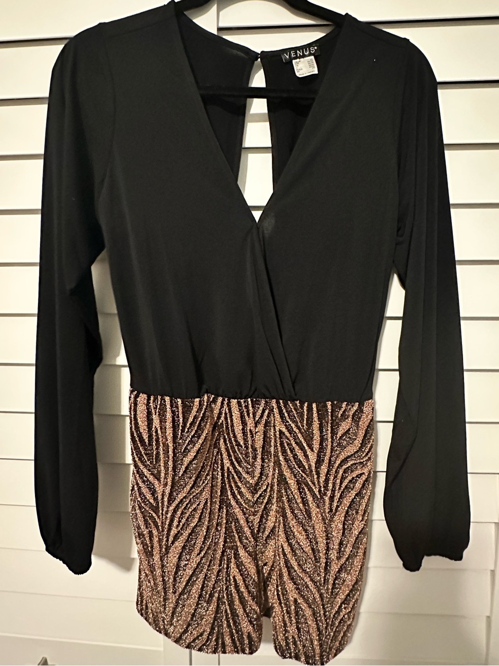 VENUS Black and Gold evening romper